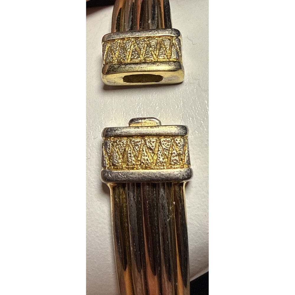 Vintage Mixed Metal Tones Layered Cuff Bracelet J20-13 - Picture 3 of 4